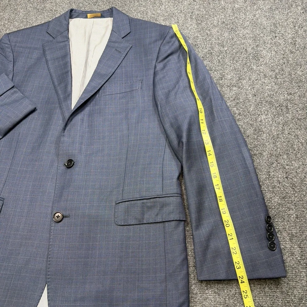 Brooks Brothers Blazer Mens 40S Short Blue Check Patterned Explorer Regent Fit